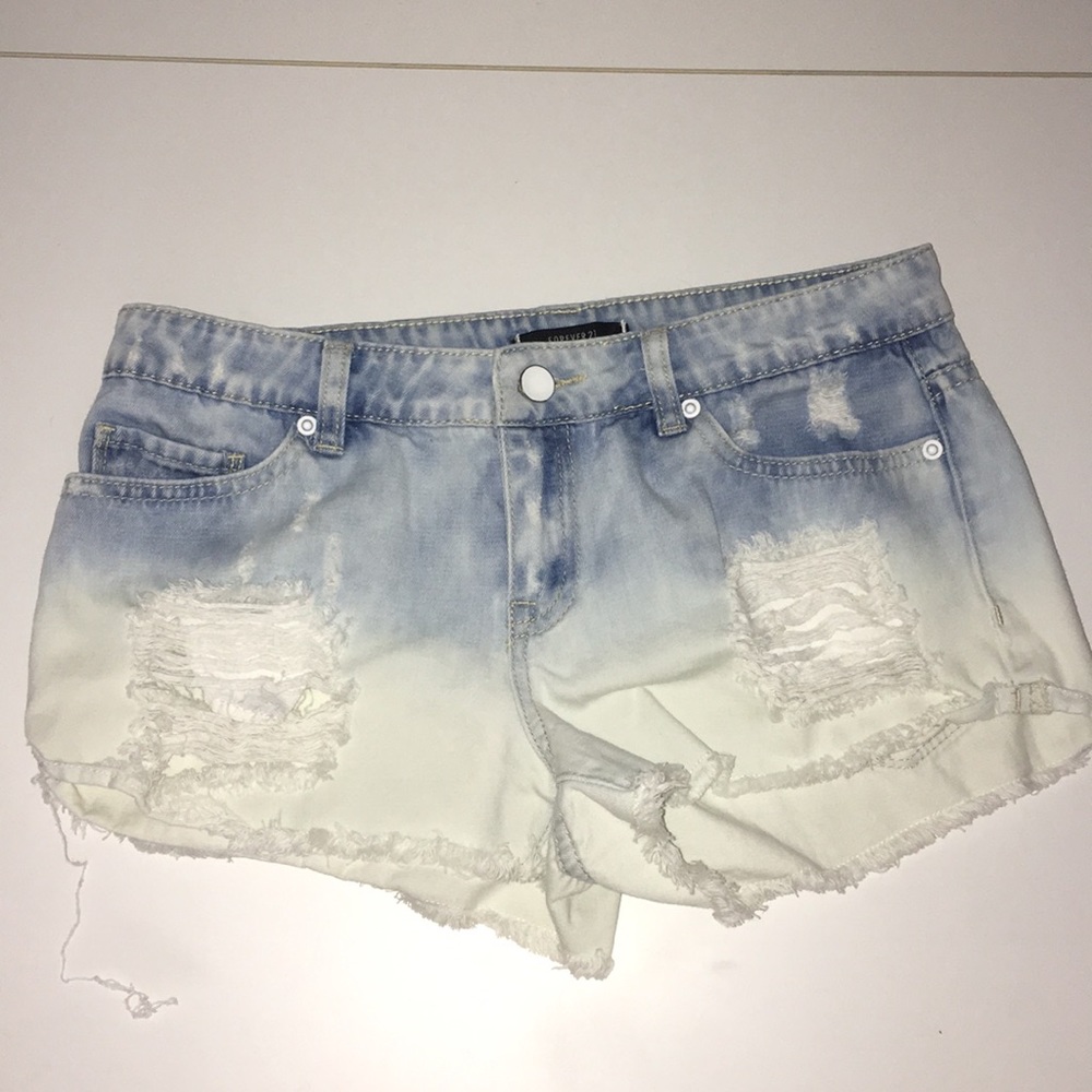 Lightwash Ombre Denim Shorts